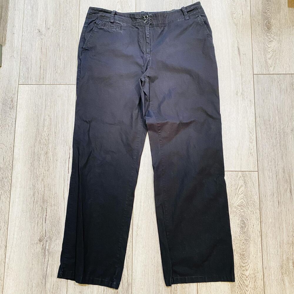 Talbots Pants Womens 14 Black Signature Stretch Cotton Office Casual Classic